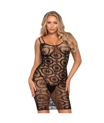 LEG AVENUE - MINI VESTIDO DE GANCHILLO NEGRO
