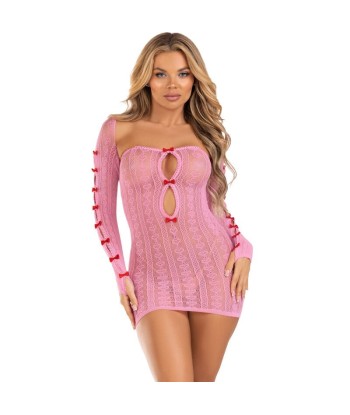 LEG AVENUE - VESTIDO CORAZON and LAZOS ROSA TALLA ÚNICA
