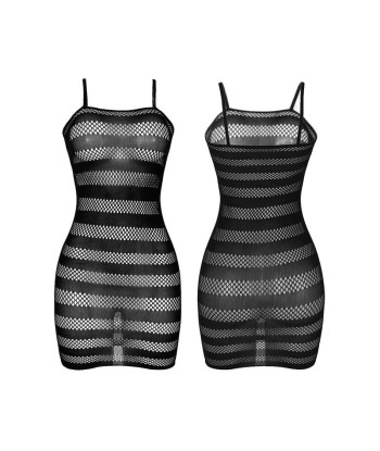 SUBBLIME - 951733 VESTIDO DE REJILLA CON FRANJAS NEGRO TALLA ÚNICA