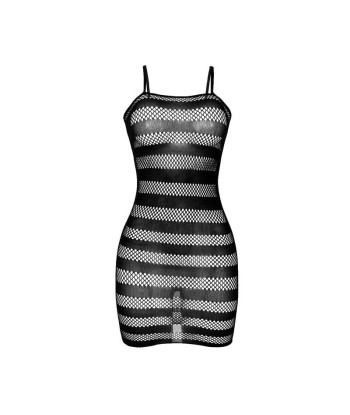 SUBBLIME - 951733 VESTIDO DE REJILLA CON FRANJAS NEGRO TALLA ÚNICA