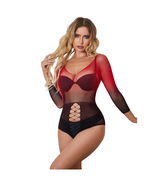 SUBBLIME - 952259 VESTIDO DE REJILLA ELÁSTICO MANGA LARGA DEGRADADO ROJO Y NEGRO TALLA ÚNICA SUBBLIME - 952259 VESTIDO DE REJILLA ELÁSTICO MANGA LARGA DEGRADADO ROJO Y NEGRO TALLA ÚNICA