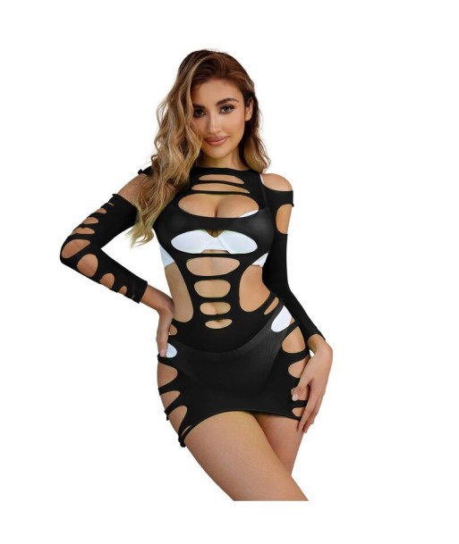 SUBBLIME - 952266 VESTIDO DE REJILLA ELÁSTICO MANGA LARGA NEGRO TALLA ÚNICA SUBBLIME - 952266 VESTIDO DE REJILLA ELÁSTICO MANGA LARGA NEGRO TALLA ÚNICA