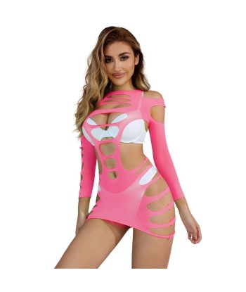 SUBBLIME - 952273 VESTIDO DE REJILLA ELÁSTICO MANGA LARGA ROSA TALLA ÚNICA