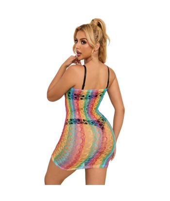 SUBBLIME - 952365 VESTIDO DE REJILLA HOMBROS DESCUBIERTOS ARCOIRIS TALLA ÚNICA