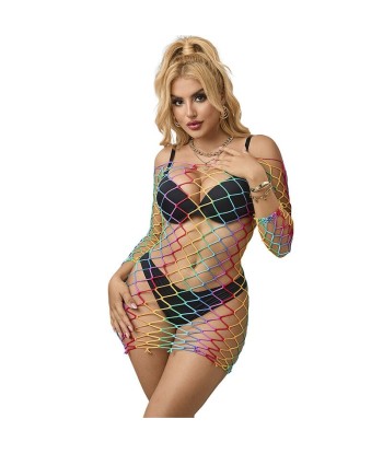 SUBBLIME - 952426 VESTIDO DE REJILLA MANGA LARGA ARCOIRIS TALLA ÚNICA