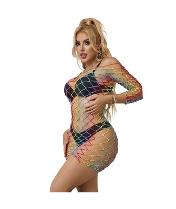 SUBBLIME - 952426 VESTIDO DE REJILLA MANGA LARGA ARCOIRIS TALLA ÚNICA