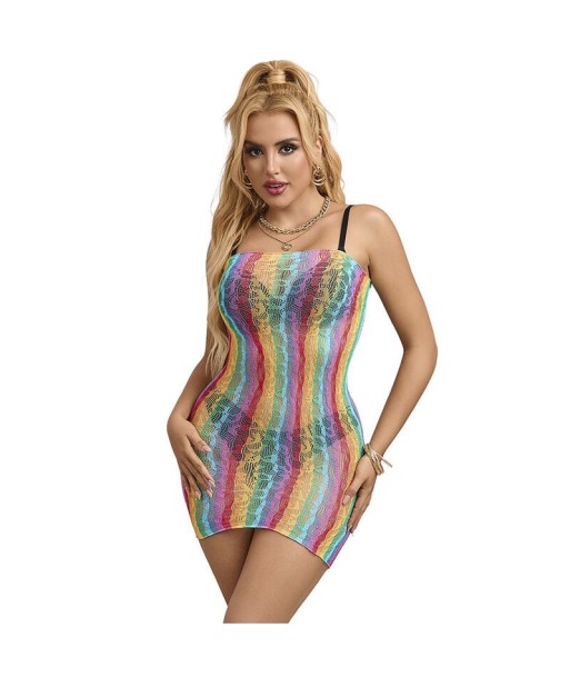 SUBBLIME - 952457 VESTIDO DE REJILLA SIN MANGAS CON HOMBROS DESCUBIERTOS ARCOIRIS TALLA ÚNICA SUBBLIME - 952457 VESTIDO DE REJILLA SIN MANGAS CON HOMBROS DESCUBIERTOS ARCOIRIS TALLA ÚNICA
