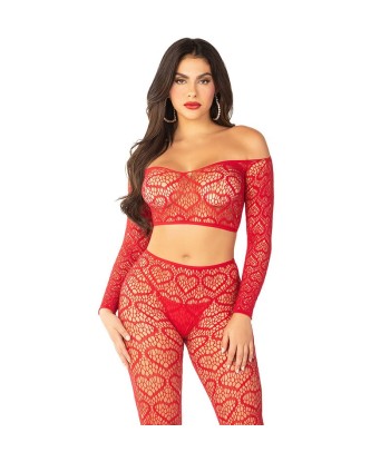 LEG AVENUE - CROP TOP MEDIAS ROJO TALLA ÚNICA
