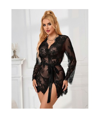 SUBBLIME - 953768 CAMISÓN DE ENCAJE TANGA NEGRO L-XL