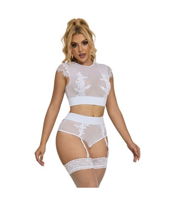 SUBBLIME - 954031 SUJETADOR PANTIES CON LIGUERO BLANCO S-M