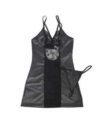 SUBBLIME - 954161 VESTIDO TANGA CUERO NEGRO S-M