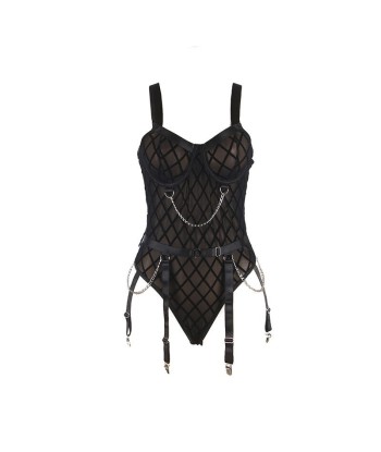 SUBBLIME - 954260 BODY CON CADENAS LIGUEROS NEGRO S-M