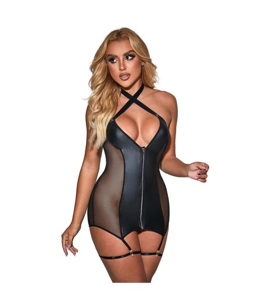 SUBBLIME - 954444 VESTIDO SEXY DE REJILLA CUERO NEGRO S-M SUBBLIME - 954444 VESTIDO SEXY DE REJILLA CUERO NEGRO S-M