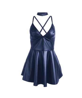 SUBBLIME - 955427 VESTIDO CON TIRANTES DE CUERO AZUL L-XL