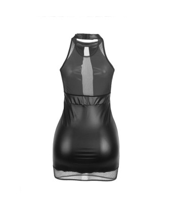 SUBBLIME - 955489 VESTIDO CUELLO HALTER CON TRANSPARENCIAS NEGRO L-XL