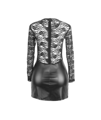 SUBBLIME - 955601 VESTIDO DE MANGA LARGA CON ENCAJE NEGRO L-XL