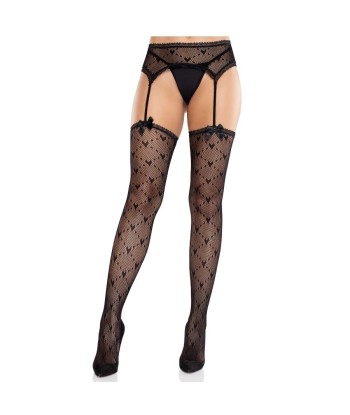 LEG AVENUE - MEDIAS DE CORAZÓN CON LIGAS NEGRO