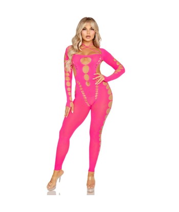 LEG AVENUE - BODYSTOCKING ROSA CON ESPALDA ABIERTA TALLA ÚNICA