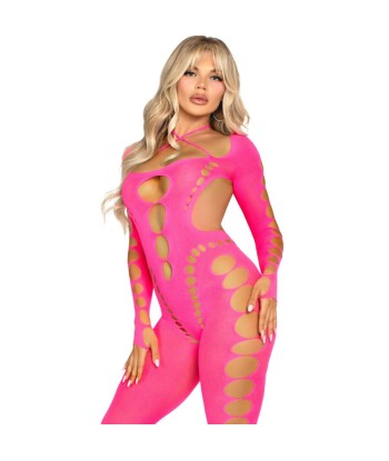 LEG AVENUE - BODYSTOCKING ROSA CON ESPALDA ABIERTA TALLA ÚNICA