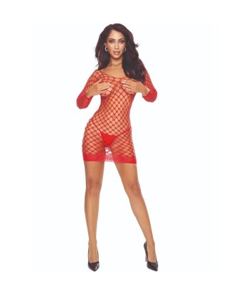 PASSION - BS108 BODYSTOCKING REJILLA ROJO