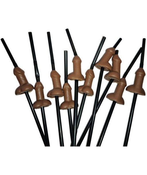 DIABLO PICANTE - BOLSA 10 PAJITAS PENE NEGRO