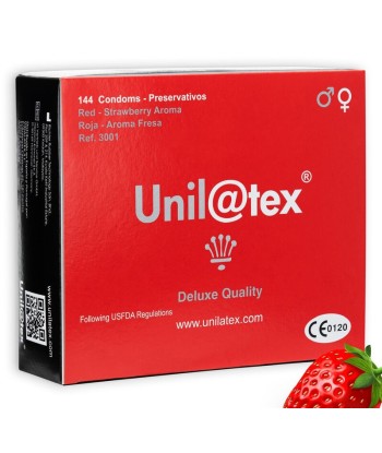 UNILATEX - PRESERVATIVOS ROJOS-FRESA 144 UDS