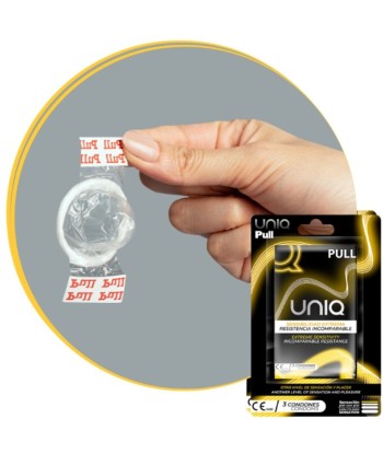 UNIQ - PULL PRESERVATIVOS CON TIRAS SIN LÁTEX 3 UNIDADES