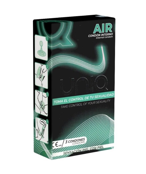 UNIQ - AIR PRESERVATIVO FEMENINO SIN LATEX 3 UNIDADES UNIQ - AIR PRESERVATIVO FEMENINO SIN LATEX 3 UNIDADES