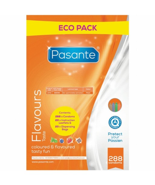 PASANTE - PRESERVATIVO ECO PACK SABORES BOLSA 288 UNIDADES