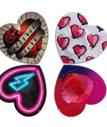 PASANTE - PRESERVATIVO ROJO FORMA CORAZON BOLSA 144 UNIDADES