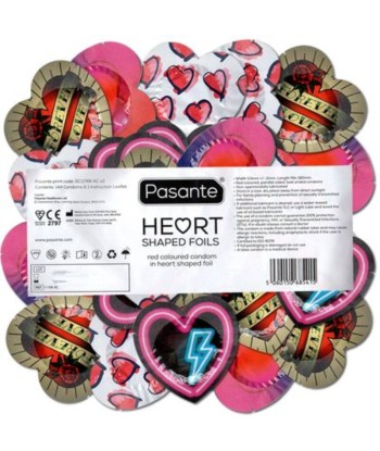 PASANTE - PRESERVATIVO ROJO FORMA CORAZON BOLSA 144 UNIDADES