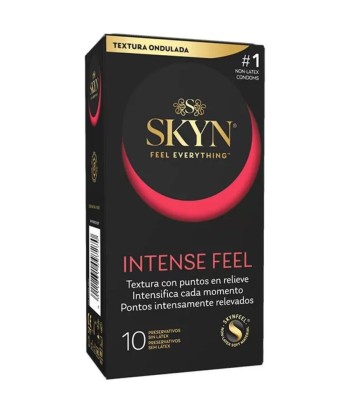 SKYN - PRESERVATIVO INTENSE FEEL TEXTURA CON DISEÑO ONDULADO 10 UNIDADES