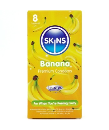 SKINS - PRESERVATIVOS PREMIUM SABOR PLÁTANO PACK 8