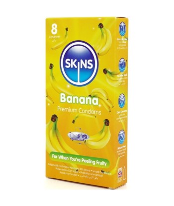 SKINS - PRESERVATIVOS PREMIUM SABOR PLÁTANO PACK 8