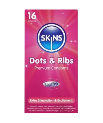 SKINS - DOTS and RIBS PRESERVATIVOS PREMIUM PACK 16