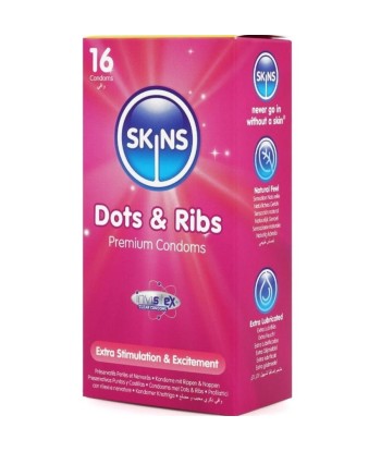 SKINS - DOTS and RIBS PRESERVATIVOS PREMIUM PACK 16