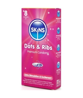SKINS - DOTS and RIBS PRESERVATIVOS PREMIUM PACK 8