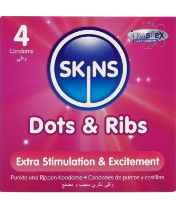 SKINS - DOTS and RIBS PRESERVATIVOS PREMIUM PACK 4