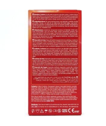 SKINS - PRESERVATIVOS PREMIUM SABOR FRESA PACK 8