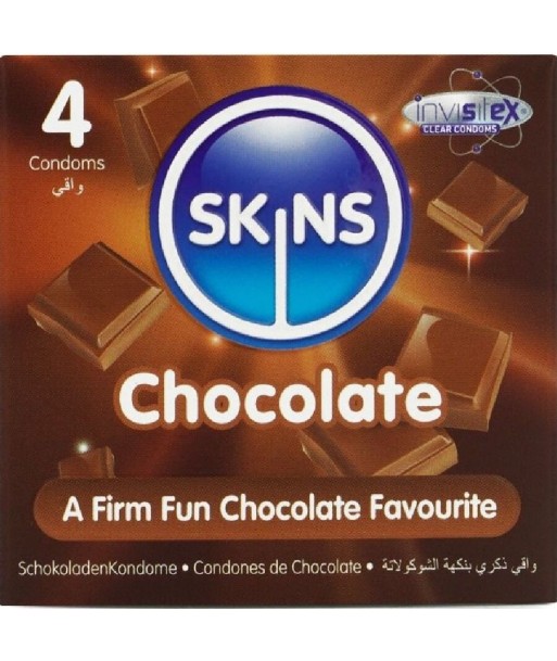 SKINS - PRESERVATIVOS PREMIUM SABOR CHOCOLATE PACK 4 SKINS - PRESERVATIVOS PREMIUM SABOR CHOCOLATE PACK 4