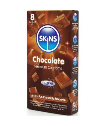 SKINS - PRESERVATIVOS PREMIUM SABOR CHOCOLATE PACK 8