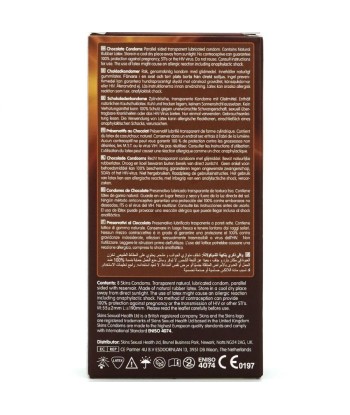 SKINS - PRESERVATIVOS PREMIUM SABOR CHOCOLATE PACK 8