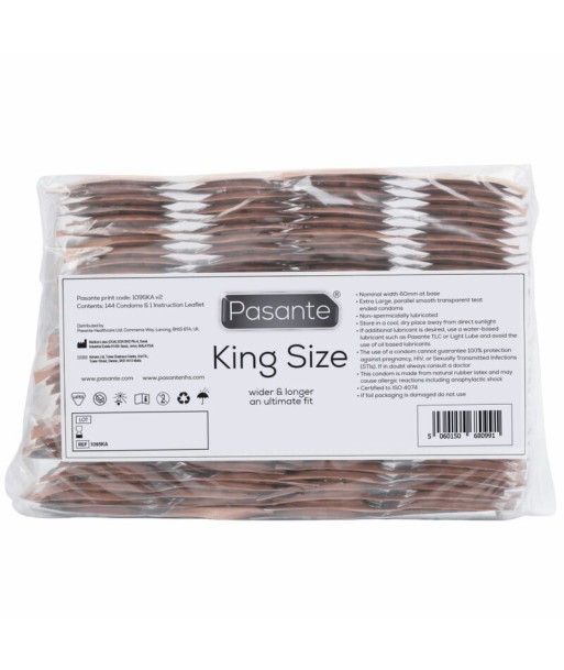 PASANTE - PRESERVATIVOS KING MS LARGOS Y ANCHOS BOLSA 144 UNIDADES