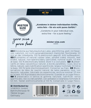 MISTER SIZE - PRESERVATIVOS TALLA M 53 MM (3 UNIDADES)
