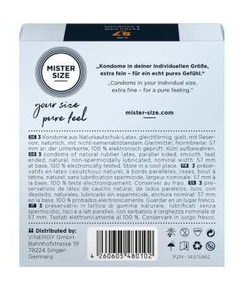 MISTER SIZE - PRESERVATIVOS TALLA L 57 MM (3 UNIDADES)