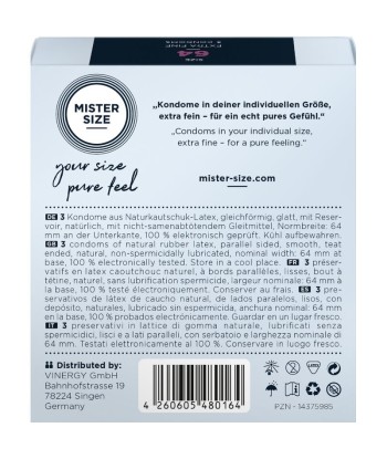 MISTER SIZE - PRESERVATIVOS TALLA XXL 64 MM (3 UNIDADES)