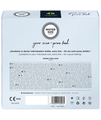 MISTER SIZE - PRESERVATIVOS TALLA S 49 MM (36 UNIDADES)