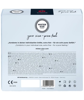 MISTER SIZE - PRESERVATIVOS TALLA XL 60 MM (36 UNIDADES)