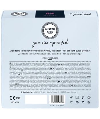MISTER SIZE - PRESERVATIVOS TALLA XXL 64 MM (36 UNIDADES)