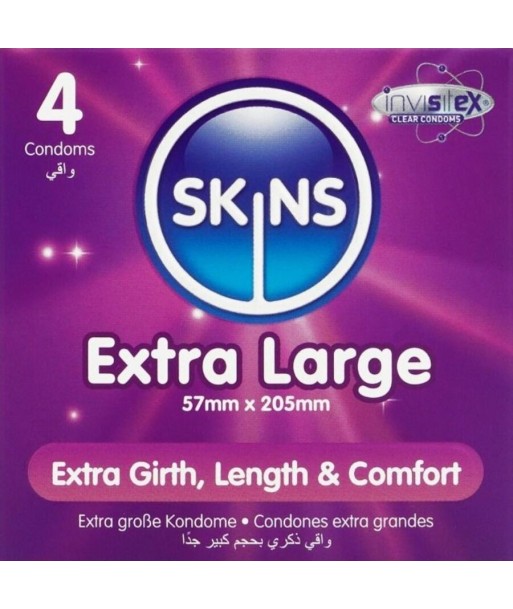 SKINS - TAMAÑO XL PRESERVATIVOS PREMIUM PACK 4